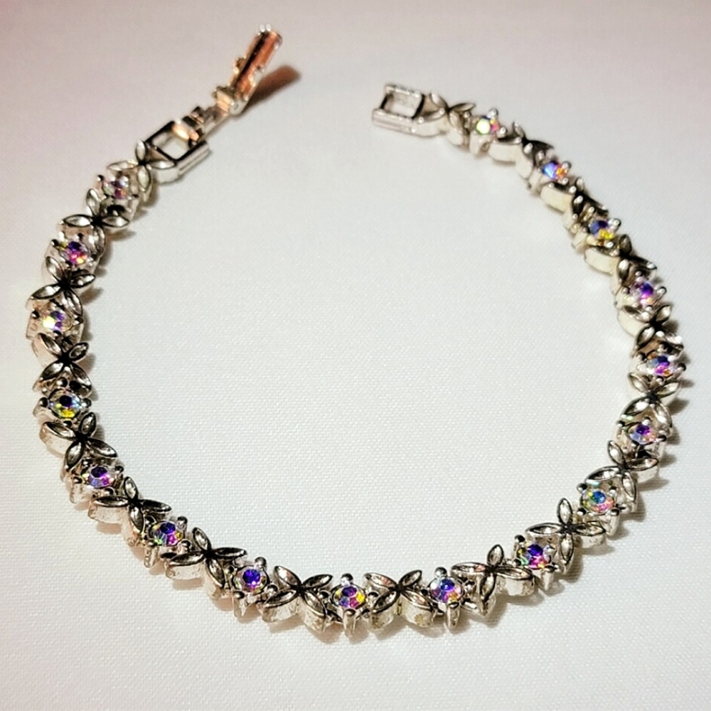 PREMIER DESIGN LADIES AB RHINESTONE LINK BRACLET